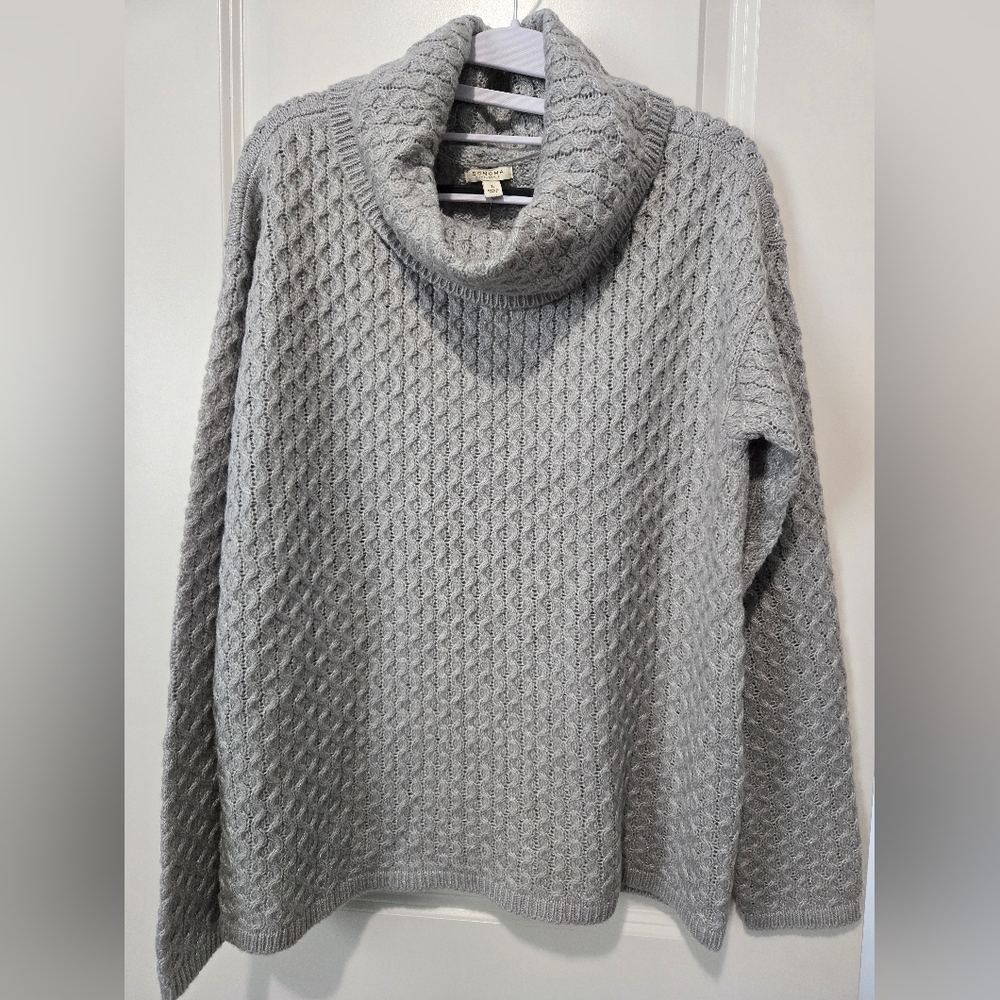 Sonoma Life+Style Women Sweater Open Squiggle Long Sleeve NWT - Picture 1 of 5